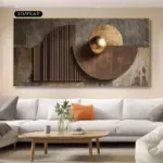 2D Flat,Frameless Modern Minimalist Canvas Poster,Beige,Brown,Black,Gold Abstract Geometric Wall Art,Living Room,Bedroom Decor