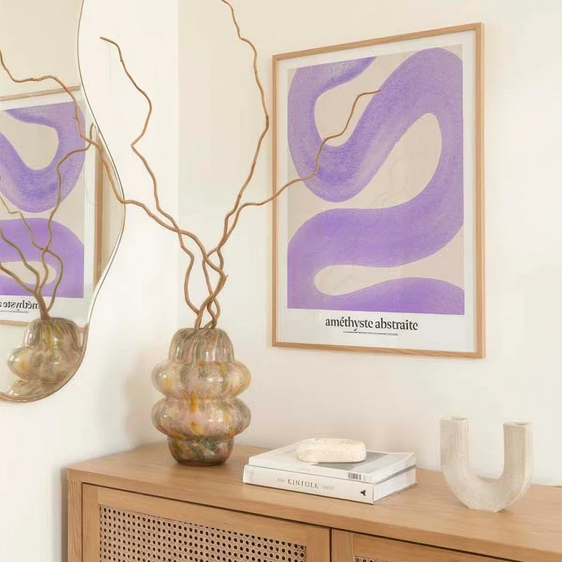 Fashion Girl Dog Flower Green Plant Abstract Line Art Print Poster Canvas Painting Hotel Bar Decorative Picture Wall Living Room - Image 2