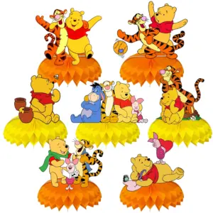 Winnie The Pooh Honeycomb Desktop Decor Jungle Birthday Party Table Toppers Decor Kids Baby Shower Birthday Party Supplie