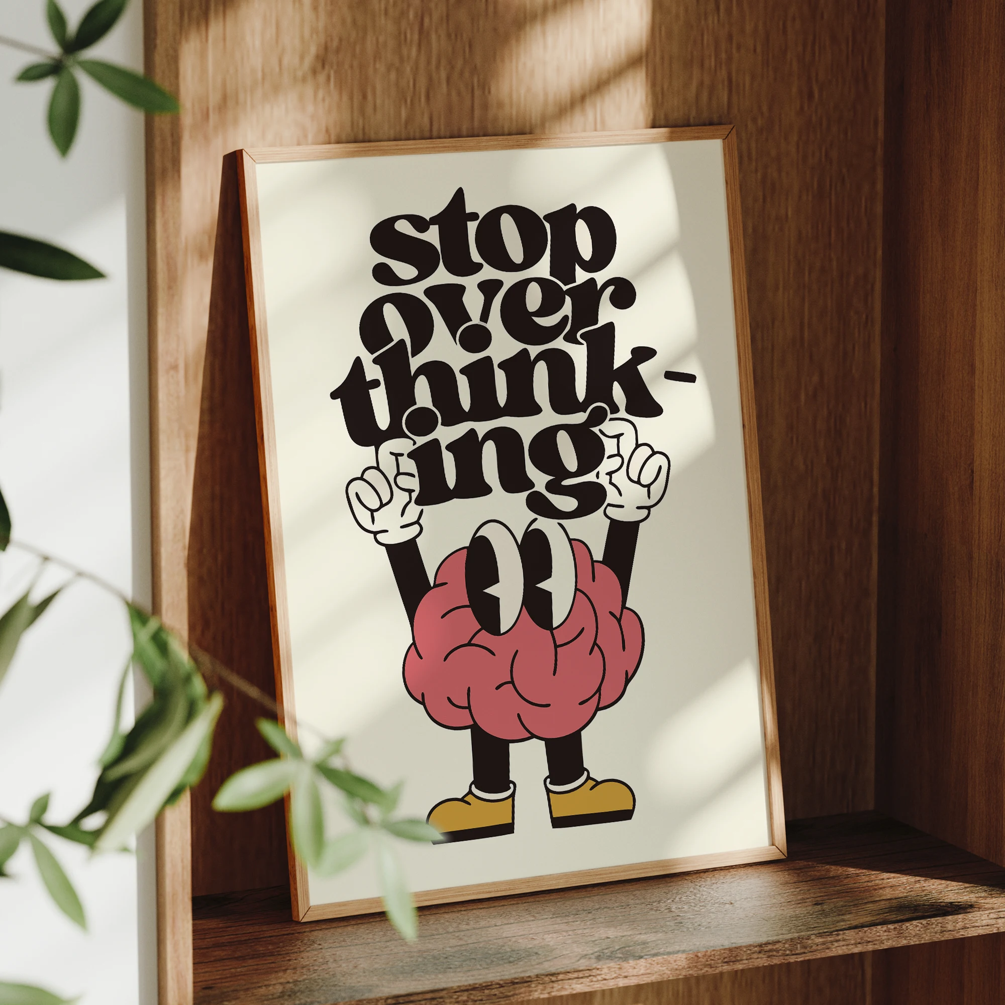 Stop Overthinking Brain And Shoes Wall Art Prints Canvas Painting Poster Picture For Living BedRoom Home Decor - Image 3