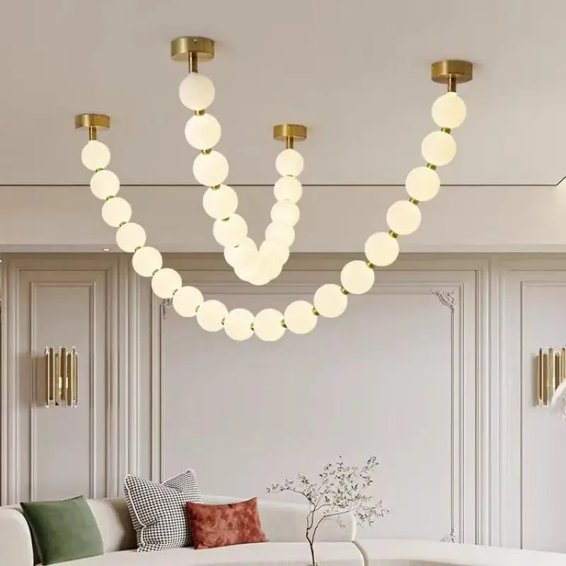 Nordic Beads LED Pendant Lights for Living Dining Room Office Desks Bedroom Designer Chandelier Home Decor Lusters Luminaires - Image 6