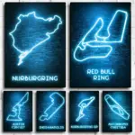 2024 New Neon F1 Formula Race Track Circuit Poster and Print Canvas Painting Wall Art Pictures for Room Home Decoration Gifts