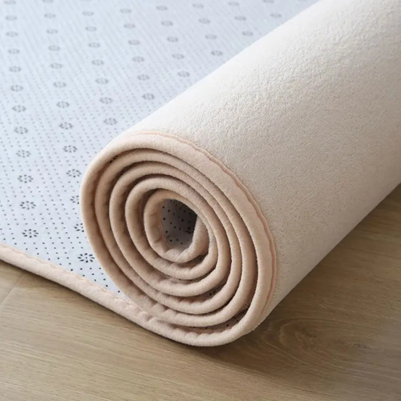 Coral Velvet Carpet Round For Modern Living Room Area Rug Solid Color Kids Bedroom Play Mat Silent and Moisture-proof Rugs Gray - Image 5