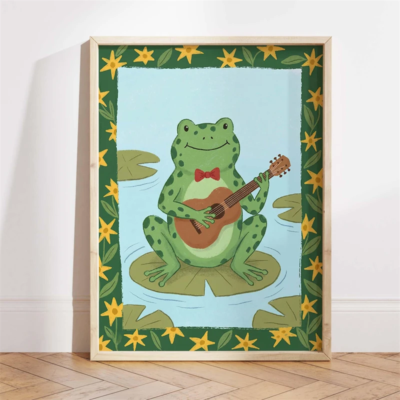 Retro Kids Room Decor Poster Skateboarding Bear Nursery Print Canvas Painting Wall Art Picture for Bathroom Home Decoration - Image 5