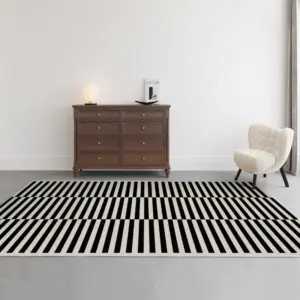 Light Luxury Rugs for Bedroom Black White Plaid Living Room Decoration Carpet Fluffy Soft Study Rug Home Thicken Plush Floor Mat