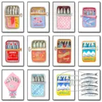 Fish Tinned Sardines Watercolor Vintage Poster Sardine Tin Foodie Gift Retro Food Canvas Printing Wall Art Trendy Kitchen Decor
