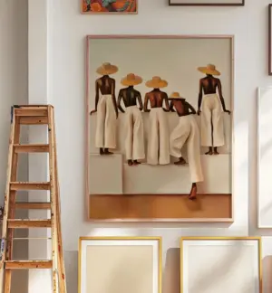 Beige Female Silhouette Wall Art Boho Printable Poster Wall Decor Minimalist Neutral Abstract Women Canvas Picture Home Decor