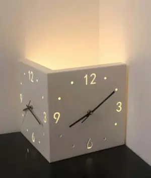 Corner Modern Wall Clock, Stylish Double-sided Luminous Wall Clock, Sensor Luminous Corner Wall Clock, Mute Wall Clock