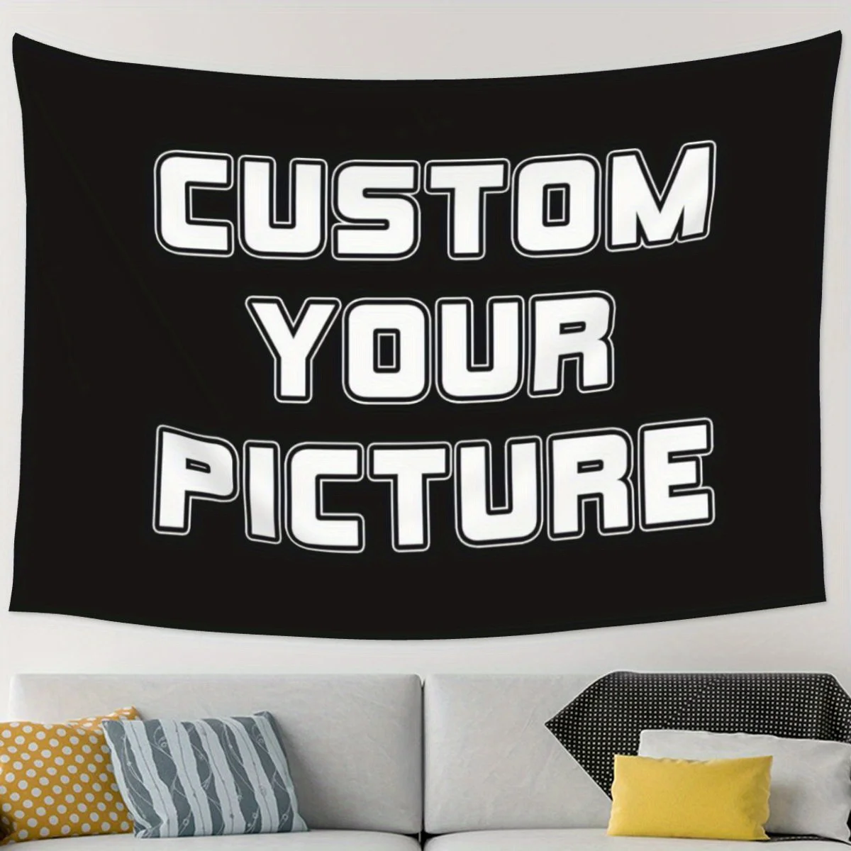 Customizable Black and White Tapestry Wall Hanging - Personalized Photo Art Decor for Bedroom, Living Room, or Party - Image 6