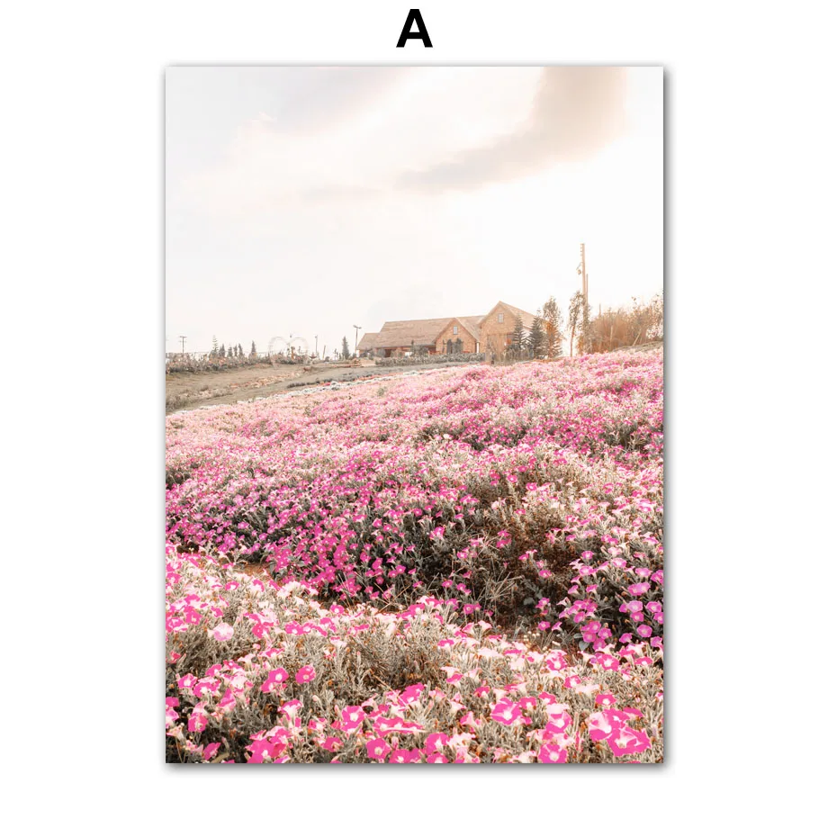 Easter Spring Pink Sakura Farmhouse Fresh Flower Romantic Posters Canvas Painting Wall Art Pictures For Living Room Home Decor - Image 4