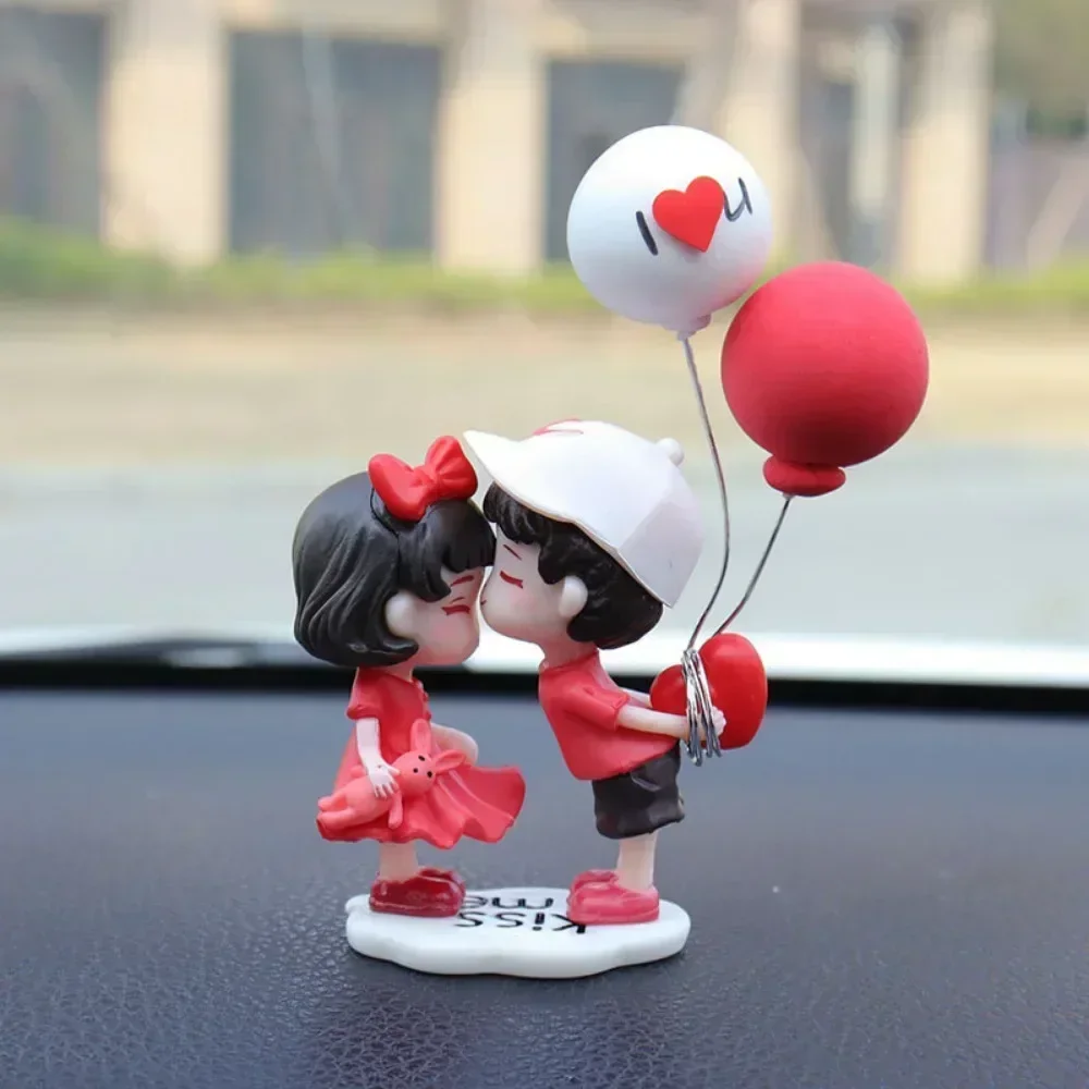 Mini Resin Couples Figurine Cute Lovers Balloon Ornament for Car Dashboard Office Desktop Valentine's Day Gift Home Decor - Image 4