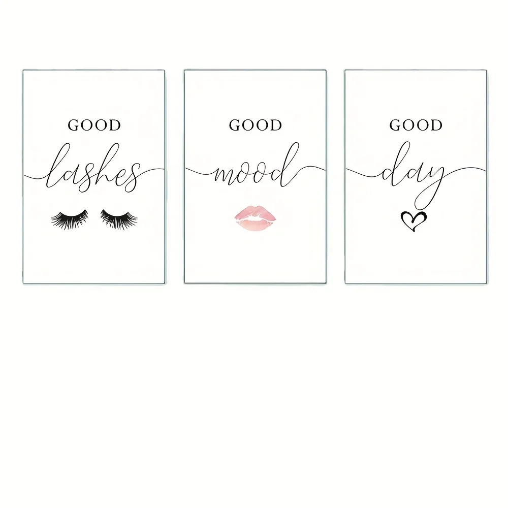 3pcs Eyelashes Makeup Vanity Lashes Wall Art Posters And Prints Living Room Girl's Bedroom Decorative Canvas Paintings - Image 3
