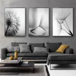 Black White Dandelion Flower Wall Art Prints And Poster Nordic Living Room Wall Art Decorative Canvas Paintings For Home Decor