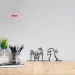 Modern Metal Poster Line Figure Switch Sticker for Easy Hang Installation Living Room Bedroom Decor