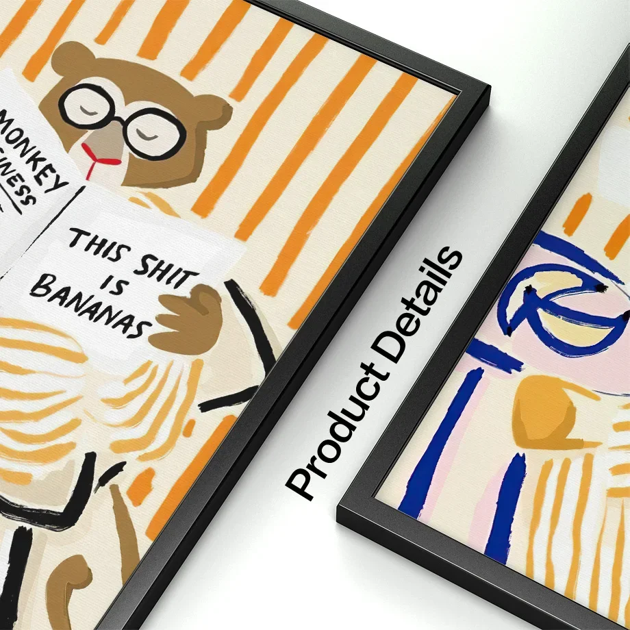 Bear Book Leaf Colorful Abstract Lines Rainbow Scenery Wall Art Canvas Painting Posters And Prints Picture For Living Room Decor - Image 4