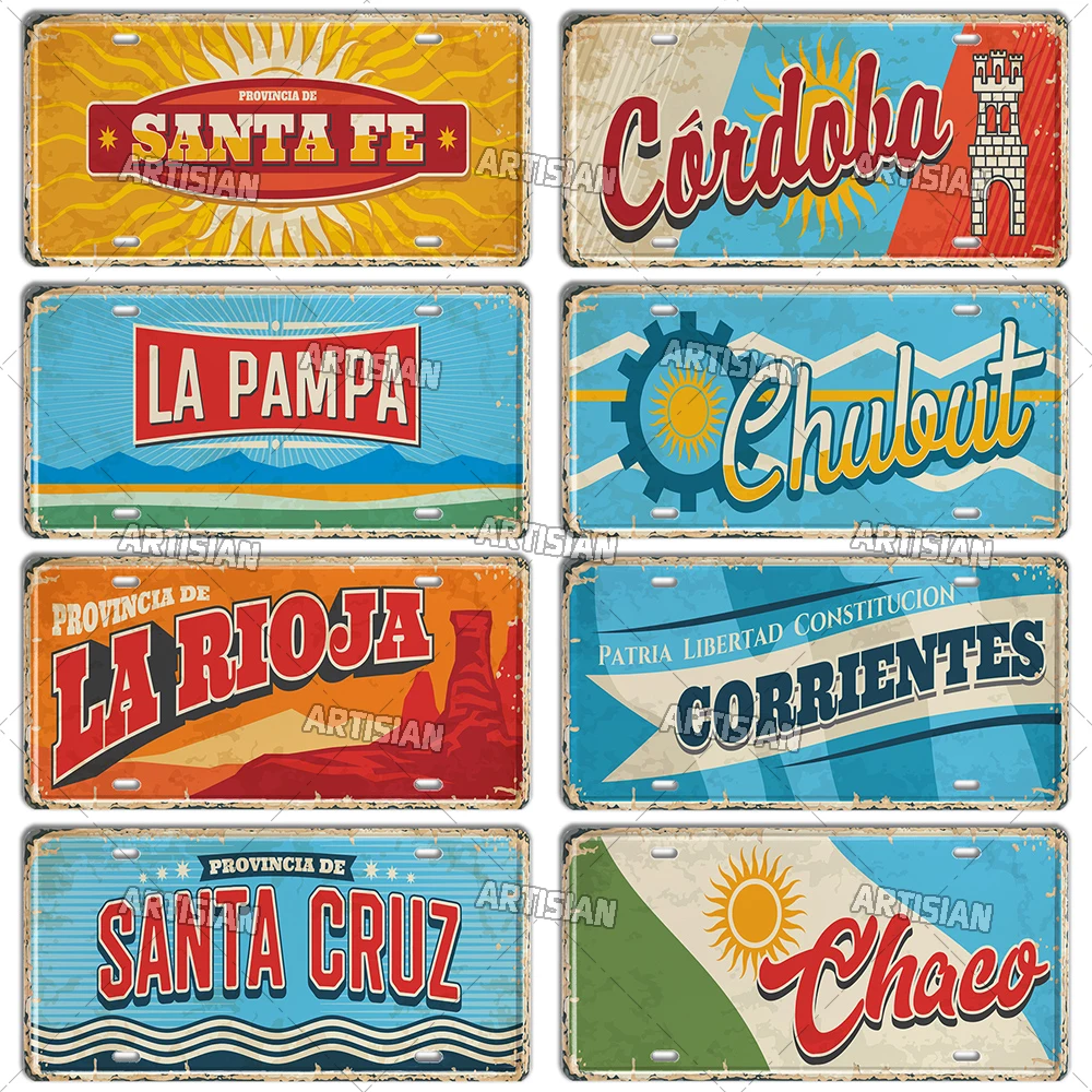 Artisian ARGENTINA Metal Sign Buenos Aires License Plate Rosario Metal Plaque Province Car Plate Landmark Decorative Wall Decor - Image 3