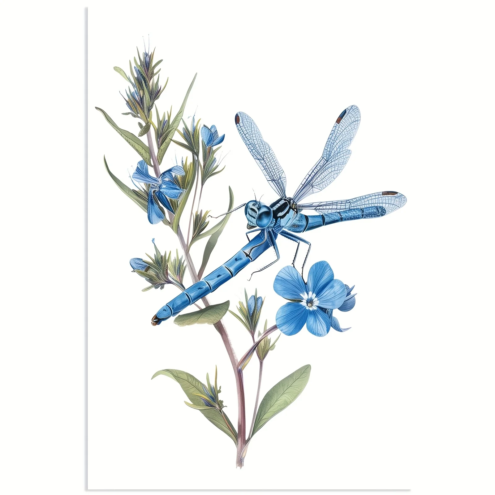 1pc Frameless Canvas Poster 12x18 Inches, Field of Blue Bachelor's Buttons Perfect for Bedrooms, Living Rooms, Hallways - Image 2