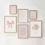 Pink Boho Bow Field Garden Canvas Painting Christian Bible Scripture Art Poster Gallery Wall Girls Bedroom Furniture Wall Art