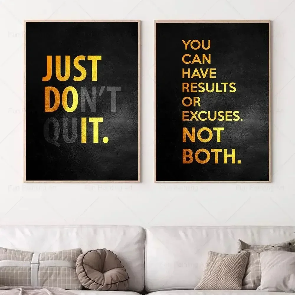 Motivational Quote Art Posters For Wall Black Golden Letters Inspiring Canvas Painting Wall Art Picture Office Living Room Decor - Image 4