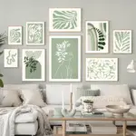 Leaf Rainbow Daisy Woman Lines Green Abstract Nordic Wall Art Canvas Painting Posters And Prints Pictures For Living Room Decor