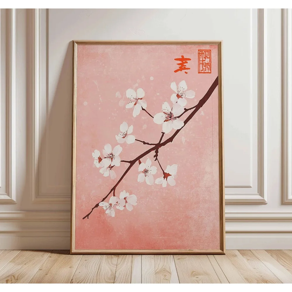 1pc Frameless Ancient Pine Tree Wall Art,Japanese Nature Poster Printing,Zen Plant Decor,Oriental Tree Painting,Calm Forest Art - Image 3