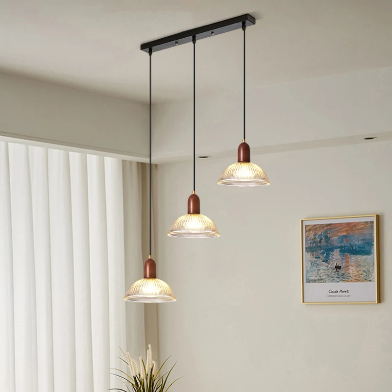 Nordic High-End Fashion Iron Glass LED Decor Home Pendant Light Bar Bedroom Foyer Dining Room Lighting Fixtures - Image 4