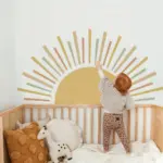 3d boho sun wall sticker for kids room self adhesive living room bedroom boho design wall art decal
