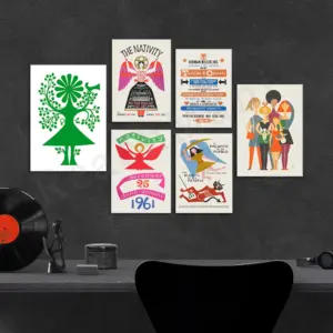 Vintage Alexander Girard print, love print, geometric abstract portrait art gallery exhibition original vintage poster,