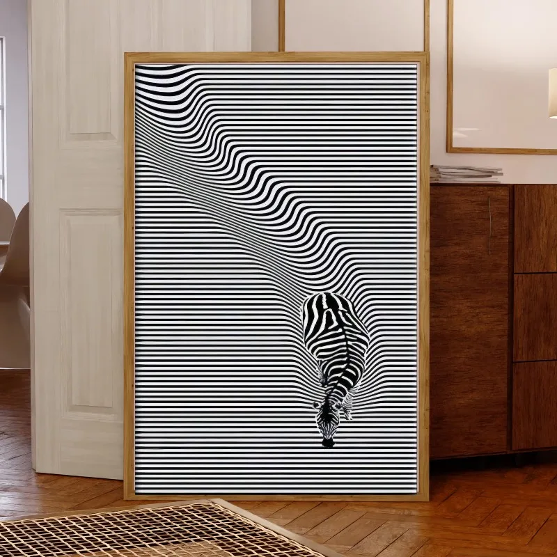 Striped Black and White Zebra Poster Canvas Painting Print Animal Aesthetic for Living Room Home Decor Cuadros - Image 2