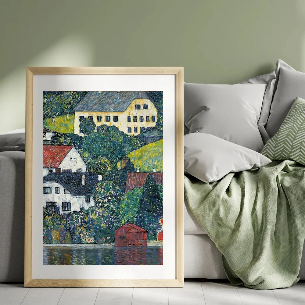 Gustav Klimt Poster Litzlberg at Attersee Painting Church at Unterach Print Abstract Landscape Canvas Painting Wall Art Decor - Image 4