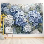 1 piece of elegant floral tapestry, polyester fabric, machine washable, suitable for bedroom living room decoration