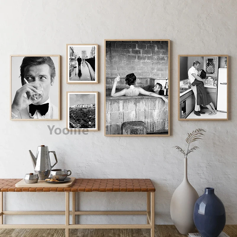 Black White Hardcore Movie Star Photography Canvas Painting Smoking Movie Posters and Prints For Living Room Home Decoraction - Image 4