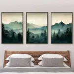 3pcs/set Abstract Sage Green Mountains Wall Art Print Poster Modern Watercolor Nature Landscape Canvas Painting Home Decor