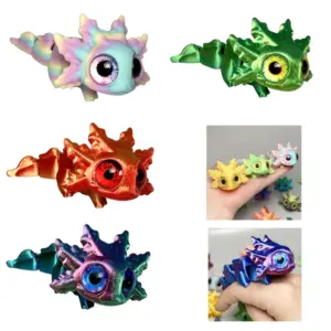 3D Printing Salamander Action Figures Multi-joint Movable Simulation Eyes for Home Accessories Kids Gift Living Room Decoration