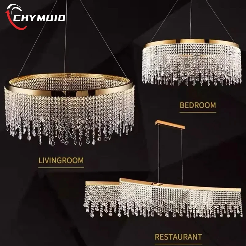 Modern Simple Luxury Crystal LED Ceiling Chandelier for Living Dining Room Kitchen Pendant Light Luster Home Decor Bedroom Lamp - Image 2