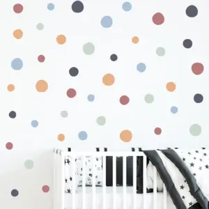 60pcs/set Polka Dots Irregular Circle Pattern Wall Stickers for Kids Room Baby Nursery Room Wall Decals School Kindergarten PVC