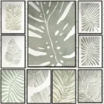 Abstract Plant Sage Green Tropical Leaves Poster Minimalist Botanical Leaf Illustration Canvas Painting Wall Art Room Home Decor