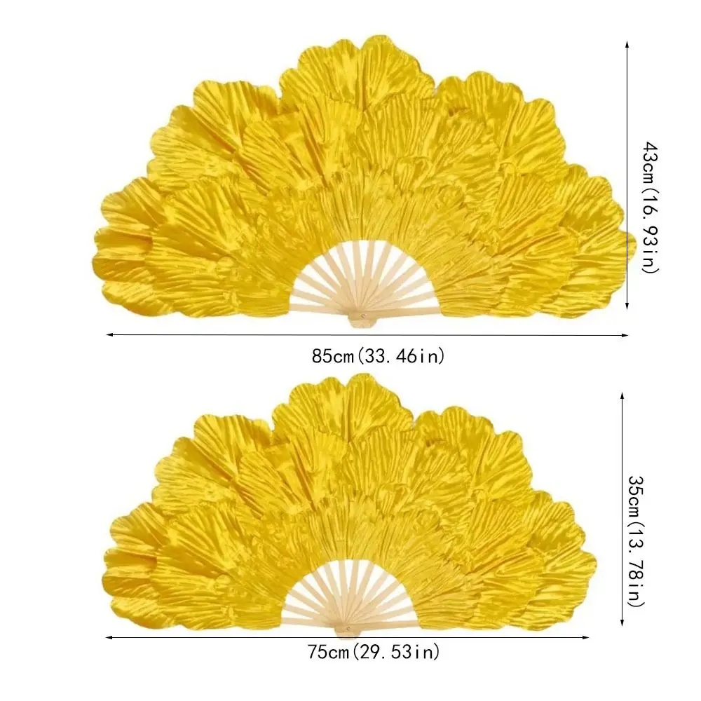 Chinese Style Peony Petal Dancing Fan Bamboo Frame Multi-layered Yangko Performance Fan Large Size Flower Folding Fan Summer - Image 5