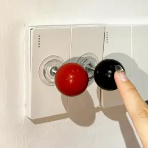 1PC Creative joystick ball switch sticker Red ball wall stickers Black ball switch decoration Switch decorative small ornament
