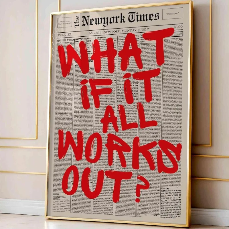 Retro-style "If All Goes Well" Newspaper Layout Posters, Stylish Wall Decorations Inspirational Posters, "If" Themed Posters - Image 3