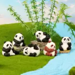 Mini Cute Panda Animals Figurine Animal Model Micro Landscape Home Decor Miniature Fairy Garden Decoration Accessories Ornamant