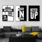 Black White Inspirational Quotes Canvas Art Poster Simple Modern Office Wall Decorative Picture Prints Home Decor Painting