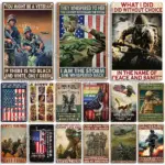 Artisian Army Metal Plate Soldier Tin Sign Patriotism War Decorative Poster Wall Decor Garage Bar Pub Club Hotel Kitchen Home