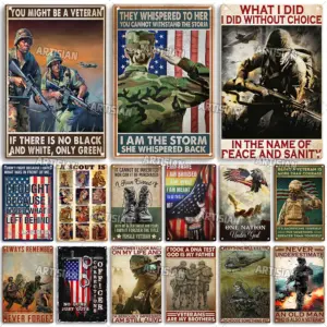 Artisian Army Metal Plate Soldier Tin Sign Patriotism War Decorative Poster Wall Decor Garage Bar Pub Club Hotel Kitchen Home