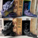Creative Dragon Sculpture Bookends, 3D Gothic Style, Premium Resin Horror Decor