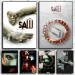 Canvas Printing Wall Art Saw Horror Movie Poster Classic Film Poster Frameless Home Living Room Decoration