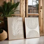 Set of 2 Beige Boho Prints,Boho Art Prints,Neutral Wall Art,Palm Leaf Boho Print,Living Room Wall,Neutral Wall Prints,Gift Idea