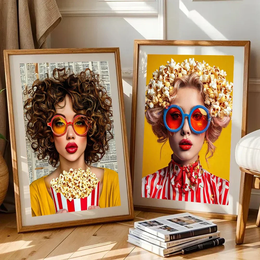 Abstract Woman Canvas Painting Surrealism Wall Art Funny Woman Portrait Poster Print For Office Bedroom Living Room Home Decor - Image 4