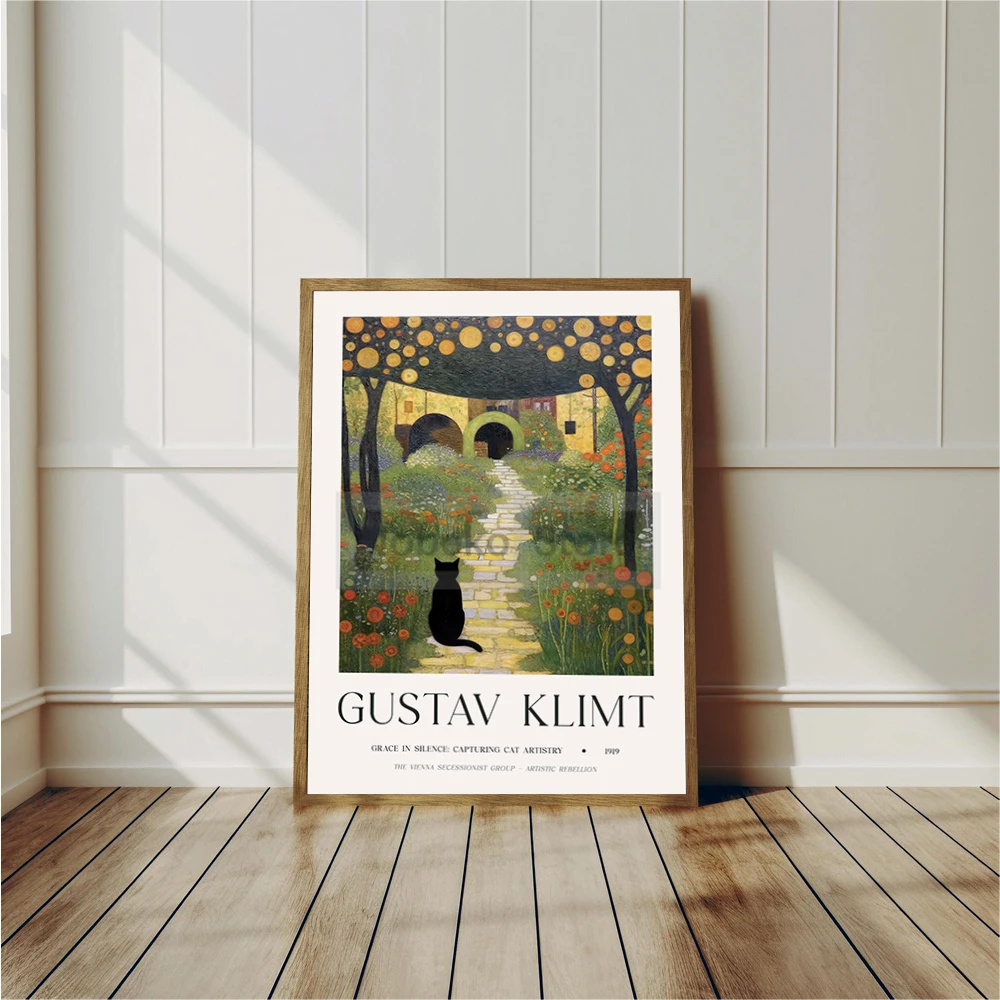 Gustav Klimt Cat Painting Works Posters Klimt Exhibition Impressionism Animals Prints Canvas Wall Art Pictures Home Room Decor - Image 3