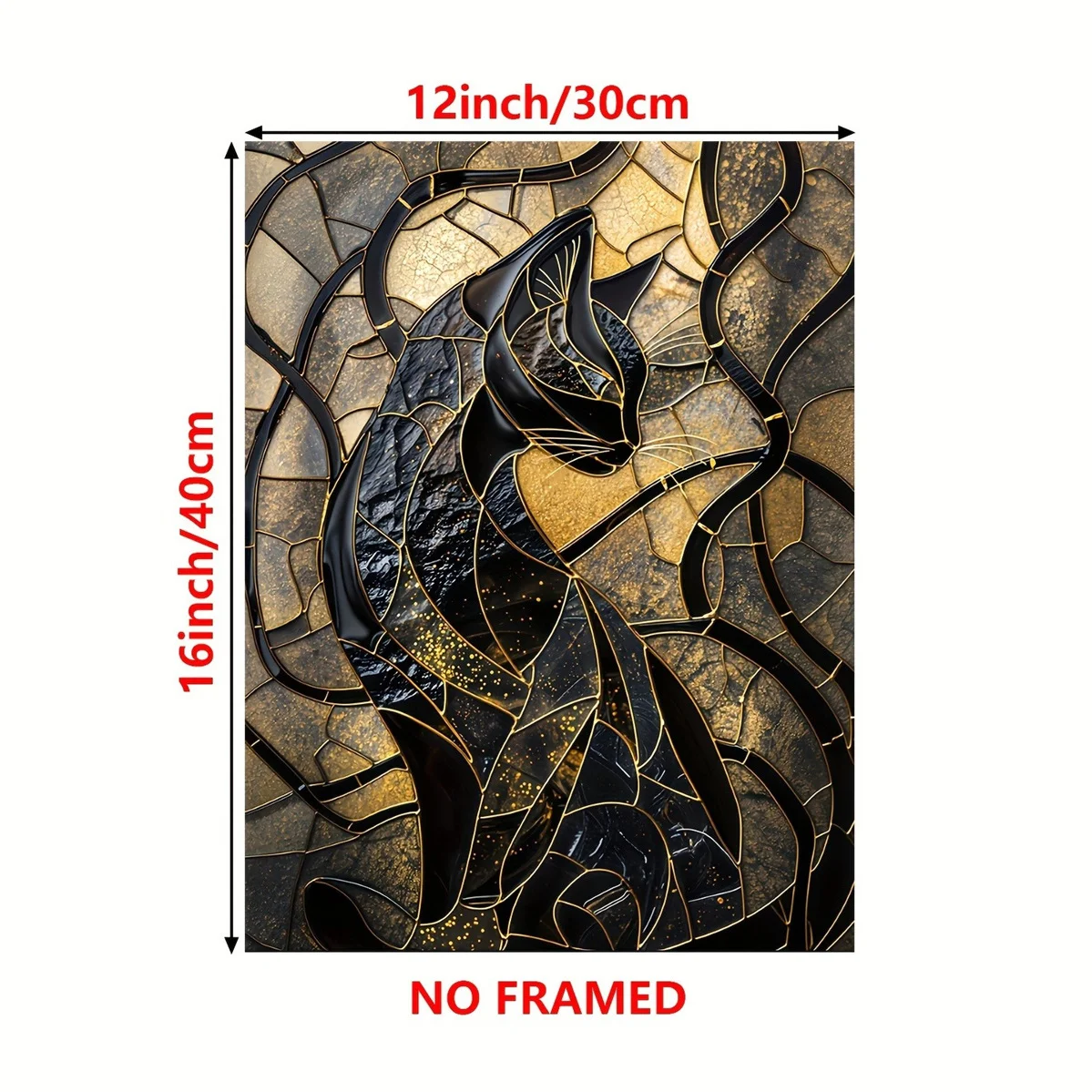 1pc Canvas Painting, Abstract Black Cat, Interesting Creative Wall Decoration, Home Bedroom Kitchen Living Room Bathroom - Image 2